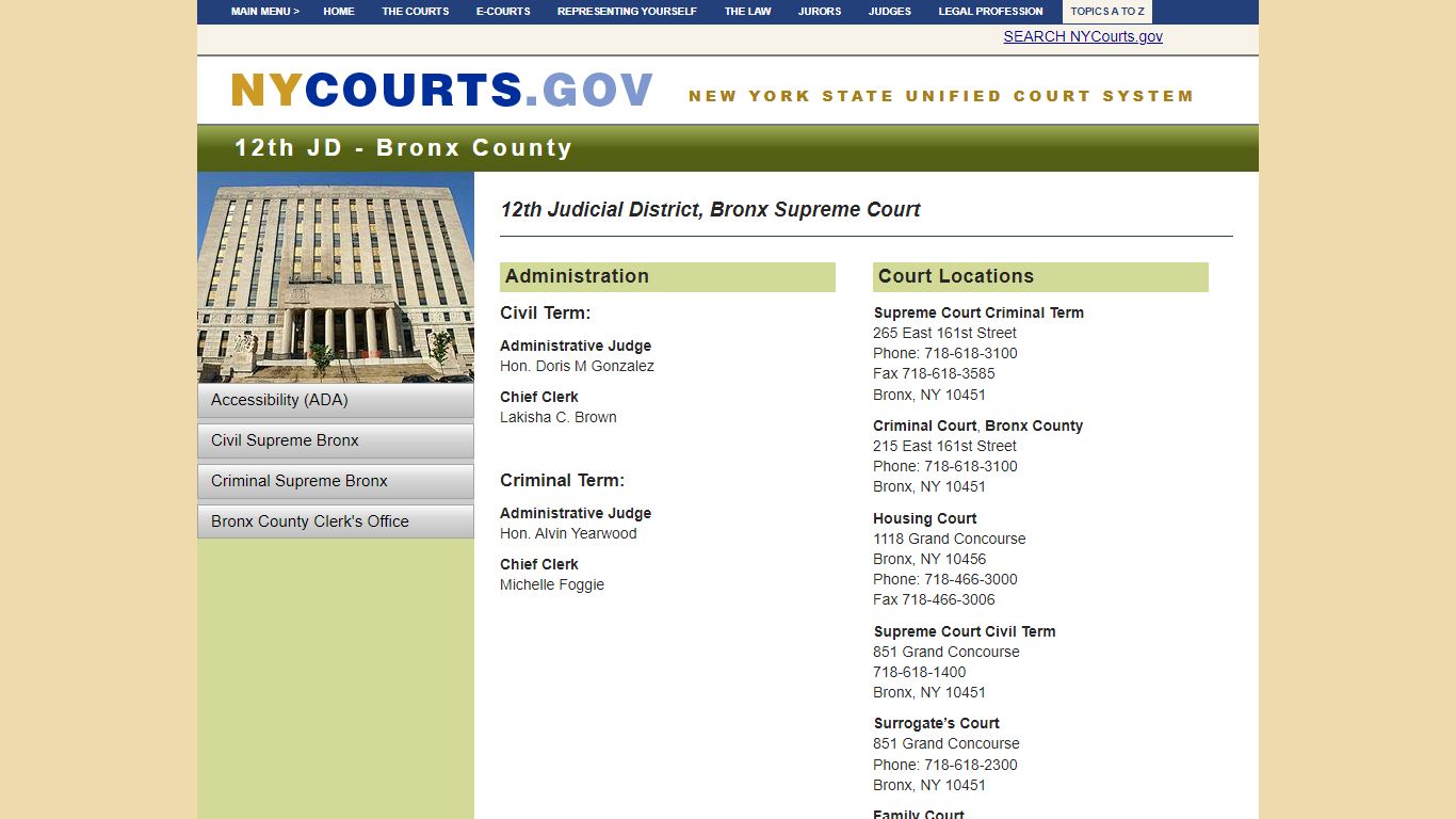 12th Judicial District, Bronx Supreme Court | NYCOURTS.GOV